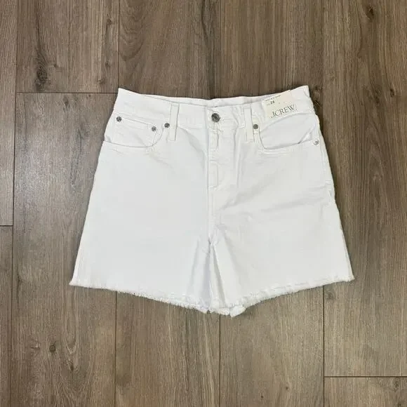 J Crew High Rise Denim Casual White Shorts US Women's 26 New - Picture 2 of 6